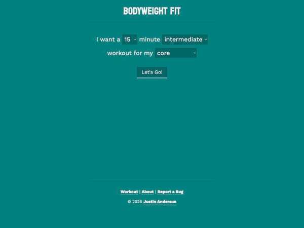 Screenshot of Bodyweight Fit